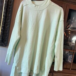 Free People Light Green Turtleneck Sweater